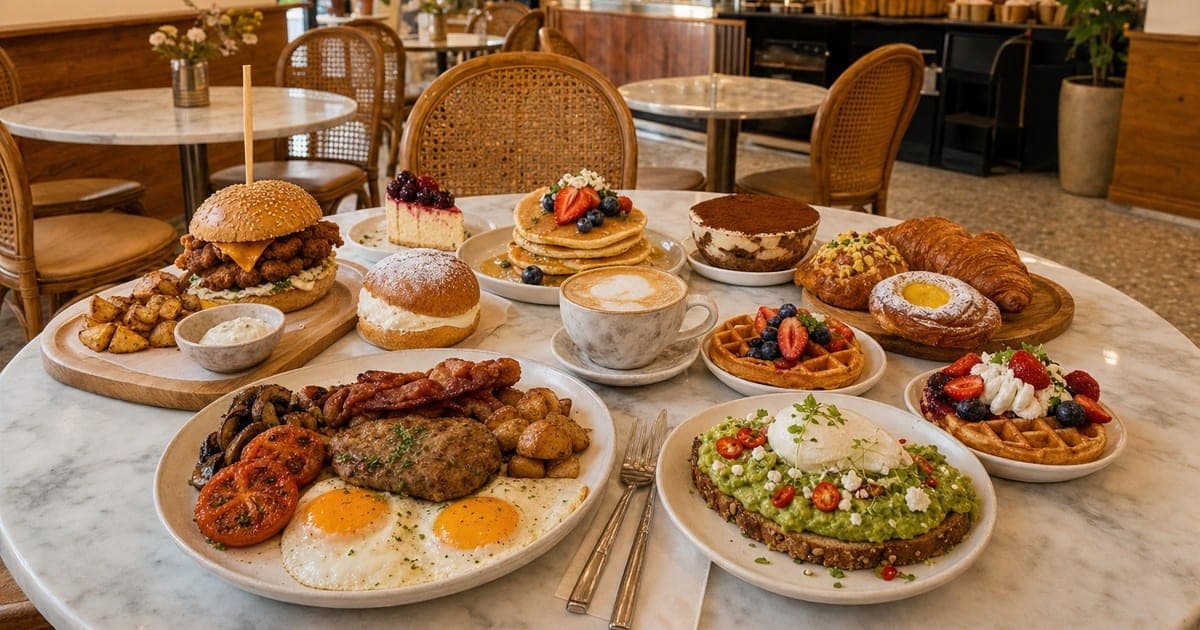 Brunch Casa Mädie servito al tavolo di marmo